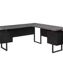 Monarch Specialties COMPUTER DESK - 70"L / BLACK / GREY TOP LEFT/RIGHT FACING