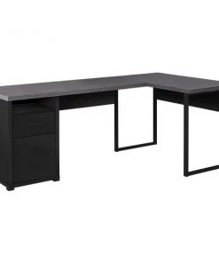 Monarch Specialties COMPUTER DESK - 80"L / BLACK / GREY TOP LEFT/RIGHT FACING