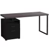 Monarch Specialties COMPUTER DESK - 60"L / BLACK / GREY TOP / BLACK METAL