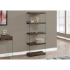 Monarch Specialties Bookcase, 60"H, Brown Reclaimed Wood-Look /Glass Panels