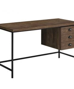 Monarch Specialties COMPUTER DESK - 55"L / BROWN RECLAIMED WOOD / BLACK METAL