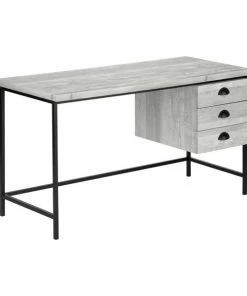 Monarch Specialties COMPUTER DESK - 55"L / GREY RECLAIMED WOOD / BLACK METAL