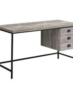 Monarch Specialties COMPUTER DESK - 55"L / TAUPE RECLAIMED WOOD / BLACK METAL