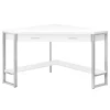 Monarch Specialties COMPUTER DESK - 42"L / WHITE CORNER / SILVER METAL