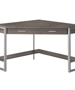 Monarch Specialties COMPUTER DESK - 42"L / DARK TAUPE CORNER / SILVER METAL