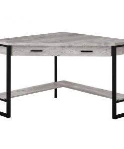 Monarch Specialties COMPUTER DESK - 42"L / GREY RECLAIMED WOOD CORNER