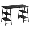 Monarch Specialties COMPUTER DESK - 48"L / BLACK MARBLE-LOOK / BLACK METAL