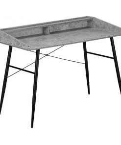 Monarch Specialties COMPUTER DESK - 48"L / GREY STONE-LOOK / BLACK METAL