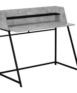 Monarch Specialties COMPUTER DESK - 48"L / GREY STONE-LOOK / BLACK METAL