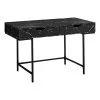 Monarch Specialties COMPUTER DESK - 48"L / BLACK MARBLE-LOOK / BLACK METAL