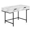 Monarch Specialties COMPUTER DESK - 48"L / WHITE MARBLE-LOOK / BLACK METAL