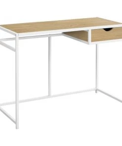 Monarch Specialties COMPUTER DESK - 42"L / NATURAL / WHITE METAL