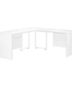 Monarch Specialties COMPUTER DESK - 72"L / HIGH GLOSSY WHITE LEFT/ RIGHT FACE