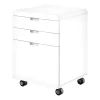 Monarch Specialties Filing Cabinet on Castors - 3 Drawers / High Glossy White