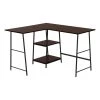 Monarch Specialties Corner Computer Desk - 48"L / Espresso Top / Black Metal