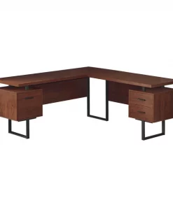 Monarch Specialties COMPUTER DESK - 70"L / CHERRY / BLACK METAL / L/R FACE