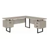 Monarch Specialties COMPUTER DESK - 70"L / MODERN TAUPE / BLACK METAL / L/R