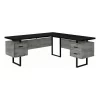 Monarch Specialties COMPUTER DESK - 70"L / BLACK/ CONCRETE/ BLACK METAL / L/R