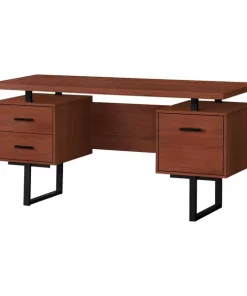 Monarch Specialties COMPUTER DESK - 60"L / CHERRY / BLACK METAL