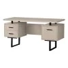 Monarch Specialties COMPUTER DESK - 60"L / MODERN TAUPE / BLACK METAL