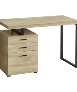 Monarch Specialties COMPUTER DESK - 48"L / NATURAL / BLACK METAL / L/R FACE