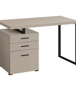 Monarch Specialties COMPUTER DESK - 48"L / MODERN TAUPE / BLACK METAL / L/R