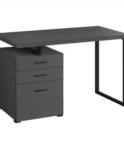 Monarch Specialties COMPUTER DESK - 48"L / MODERN GREY / BLACK METAL / L/R