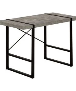Monarch Specialties COMPUTER DESK - 48"L / GREY CONCRETE-LOOK / BLACK METAL