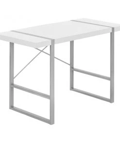 Monarch Specialties COMPUTER DESK - 48"L / WHITE / SILVER METAL