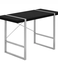 Monarch Specialties COMPUTER DESK - 48"L / BLACK / SILVER METAL