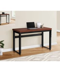 Monarch Specialties COMPUTER DESK - 48"L / CHERRY / ADJ.HEIGHT/ BLACK METAL