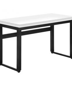 Monarch Specialties Computer Desk - Adjustable Height / 48"L / White / Black Metal