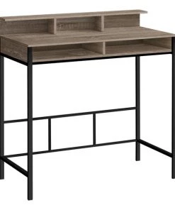 Monarch Specialties Computer Desk - Standing Height/ 48"L / Dark Taupe / Black