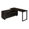 Monarch Specialties Executive Corner Computer Desk - 72"L Espresso / Black