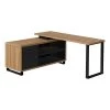 Monarch Specialties Executive Corner Computer Desk - 72"L Reclaimed-Look / Black