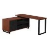 Monarch Specialties Executive Corner Computer Desk - 72"L Cherry / Black