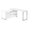 Monarch Specialties Executive Corner Computer Desk - 72"L White / Silver