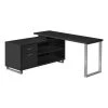 Monarch Specialties Executive Corner Computer Desk - 72"L Black / Silver