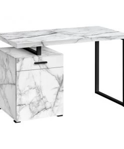 Monarch Specialties Computer Desk Left or Right Facing - 48"L / White Marble-Look
