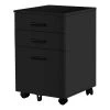 Monarch Specialties Filing Cabinet on Castors - 3 Drawers / Black