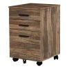 Monarch Specialties Filing Cabinet on Castors - 3 Drawers / Brown Reclaimed-Look
