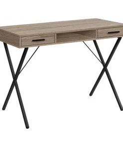 Monarch Specialties Computer Desk - 42"L / Dark Taupe / Black Metal