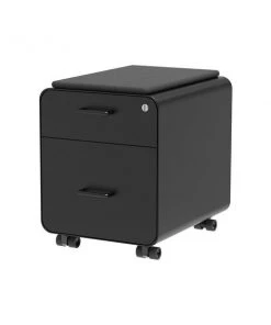 Monoprice Workstream by Rolling Round Corner 2-Drawer File Cabinet with Seat Cus