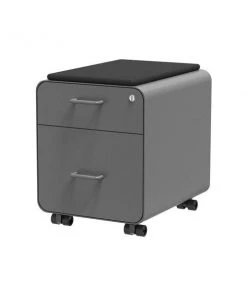 Monoprice Workstream by Rolling Round Corner 2-Drawer File Cabinet with Seat Cus