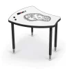 Mooreco Porcelain Desktop, Standard Shapes Desk with Black Direct Mount Shapes Legs