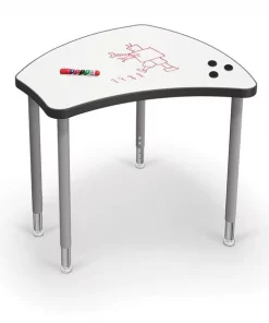 Mooreco Porcelain Desktop, Standard Shapes Desk with Platinum Direct Mount Shapes Legs