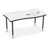 Mooreco Porcelain Desktop, Creator Table 60x30 with Black Direct Mount Shapes Legs
