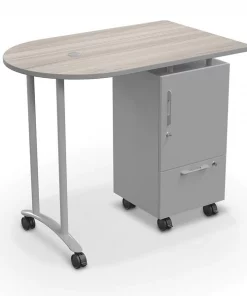 Mooreco Mobile Teacher Workstation II Grey Elm