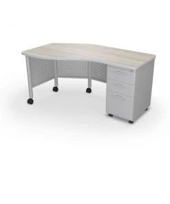 Mooreco Instructor Desk Right 29.8"H x 60"W x 36.3"D Grey Elm
