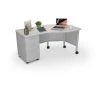 Mooreco Instructor Desk Left 29.8"H x 60"W x 36.3"D Grey Elm